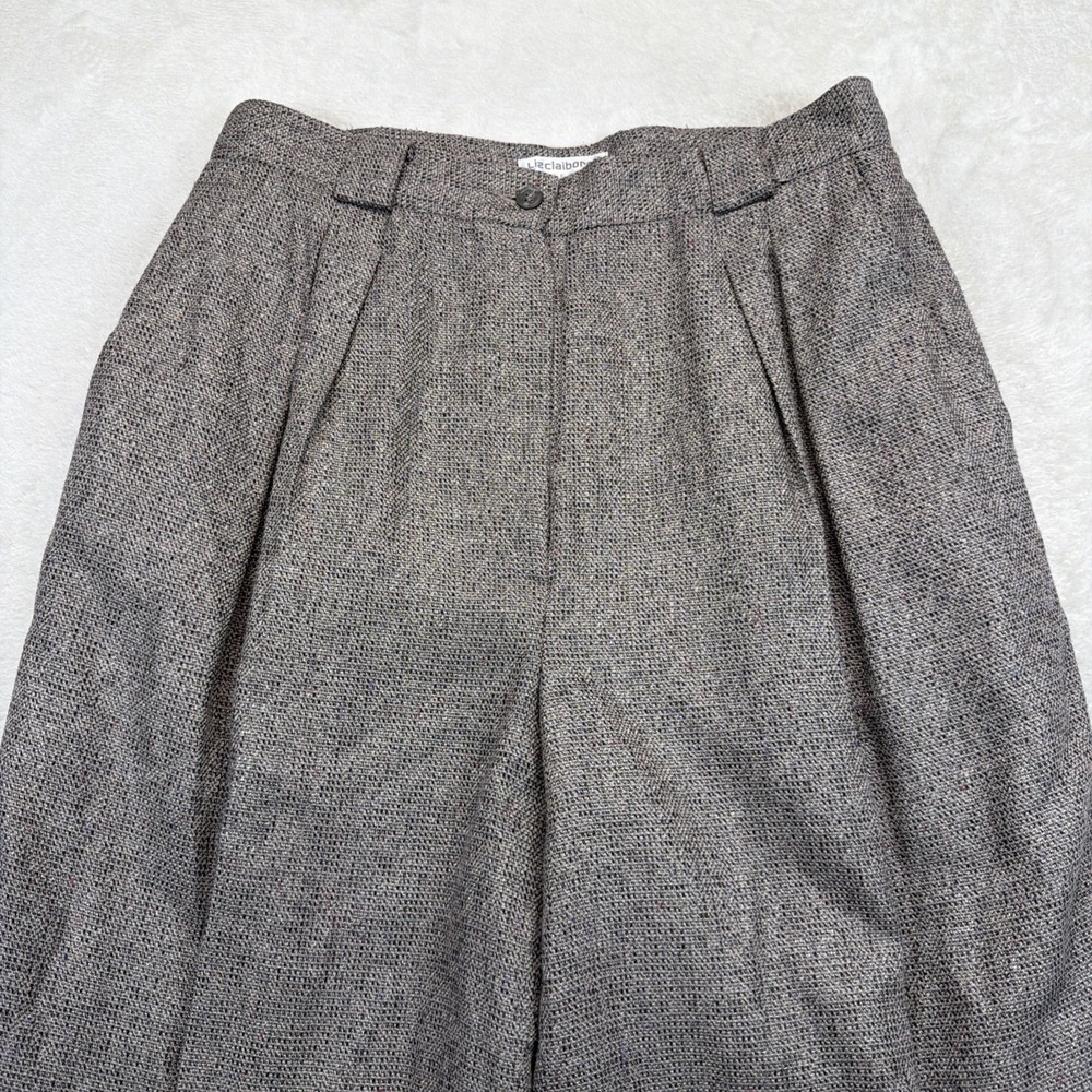Vintage 90s Liz Claiborne Wool Pants Women's 14 Pleated High Rise Trousers USA